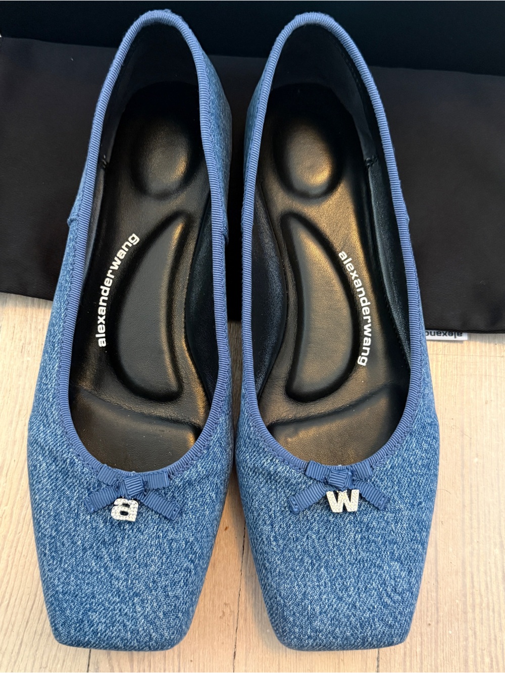 ALEXANDER WANG Women’s Billie Denim Ballet Flats Blue EU 39 US 9